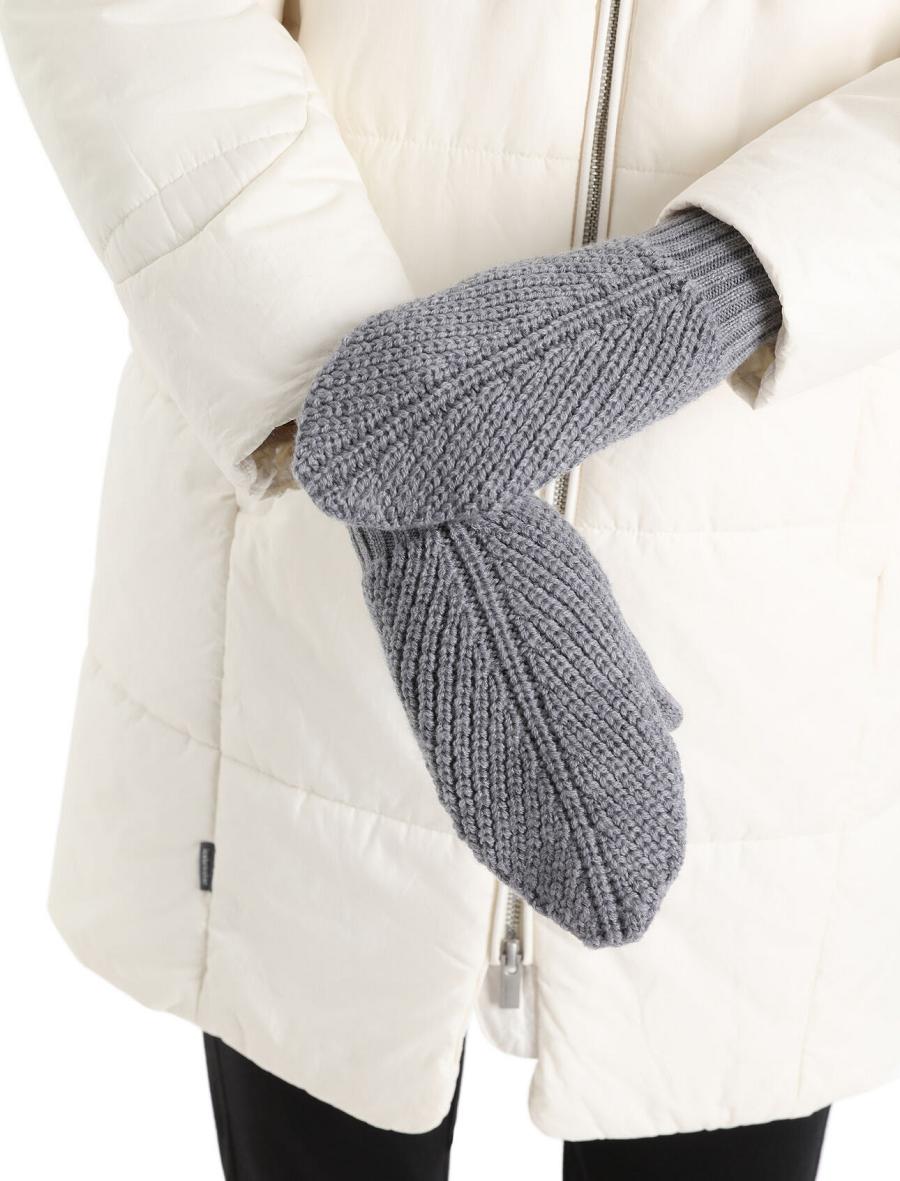 Rękawiczki Icebreaker Unisex Merino Waypoint Mittens Damskie Szare Czarne | PL 1444WNBY